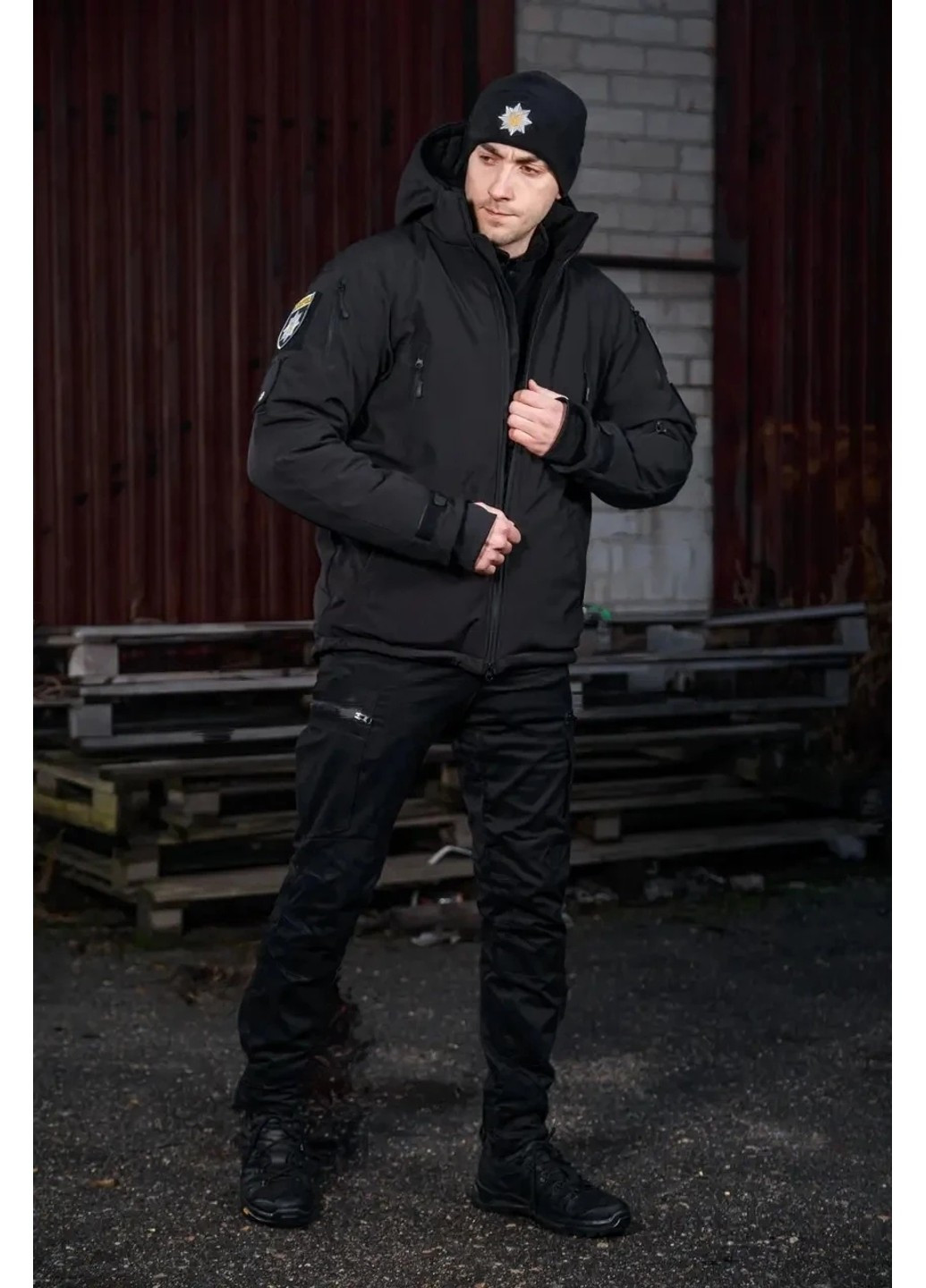 Куртка зимняя Хантер Софтшелл флис Полиция черная 60-62 No Brand (258187235)