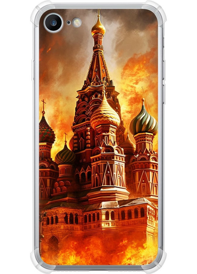 Силиконовый противоударный с усиленными углами чехол 'Кремль в огне' для Endorphone Apple iPhone 8 (258703304)