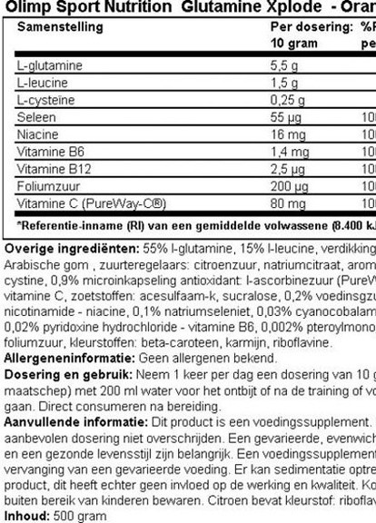 Olimp Nutrition Glutamine Xplode 500 g /50 servings/ Orange Olimp Sport Nutrition (256720723)