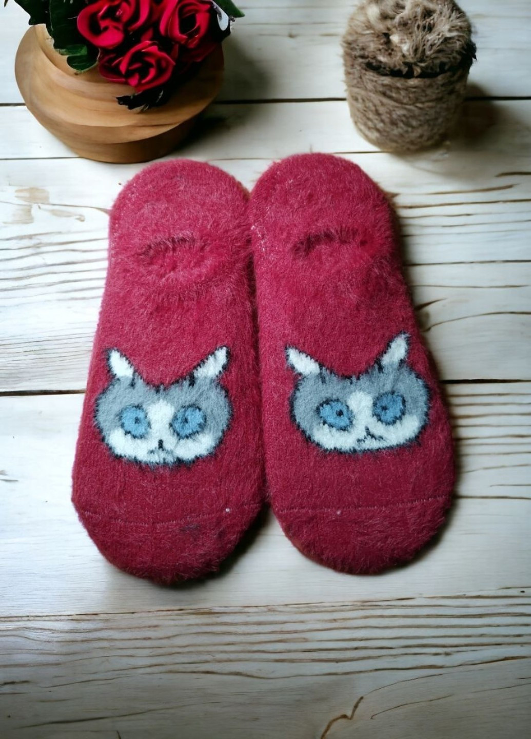 Жіночі шкарпетки сліди з кашеміром норки Funny Cat Корона (275992952)