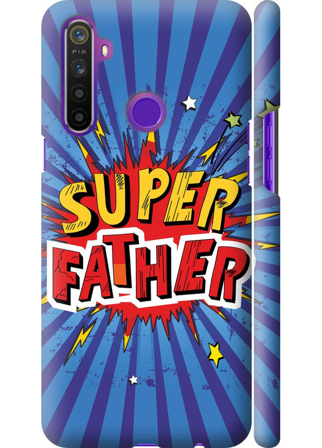 3D пластиковий матовий чохол 'Супер тато v2' для Endorphone Realme 6i (258086302)