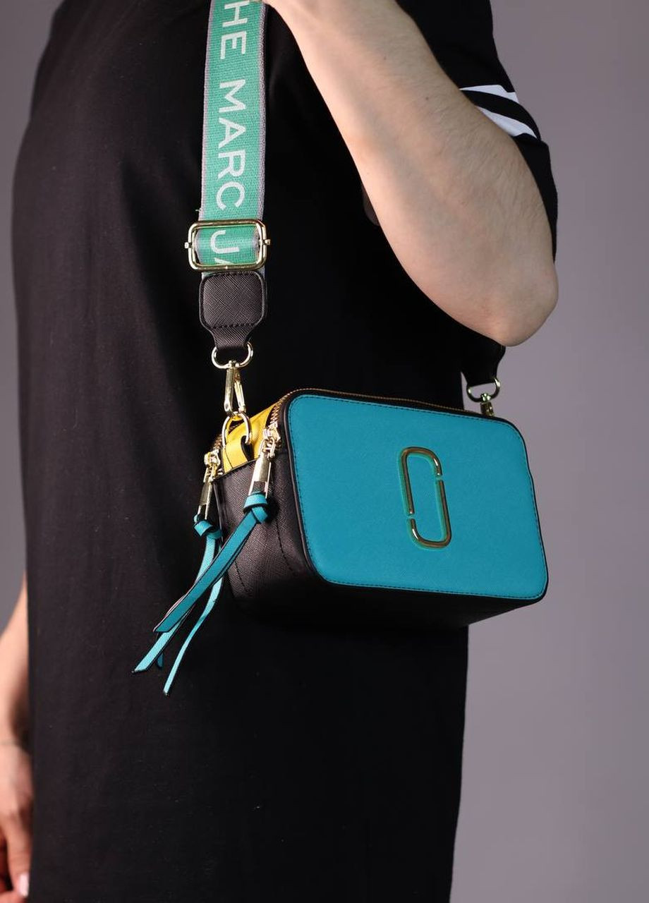 Сумка класична з лого Marc Jacobs logo turquoise/yellow Vakko (260585699)