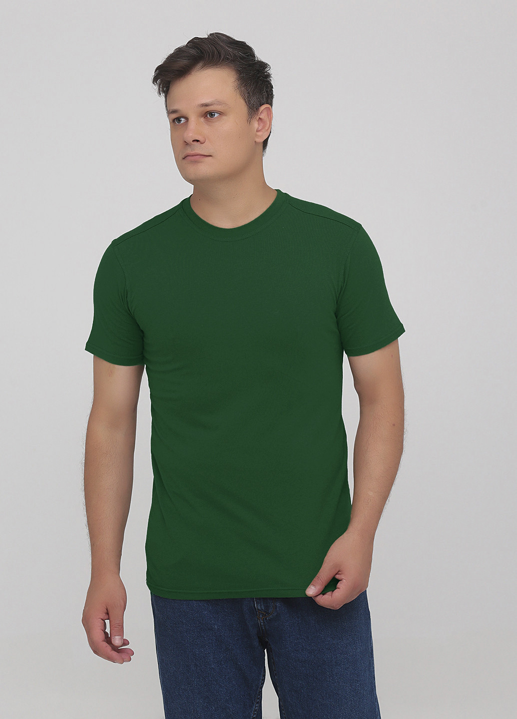 Зелена чоловіча футболка зелений з коротким рукавом Malta М385-24