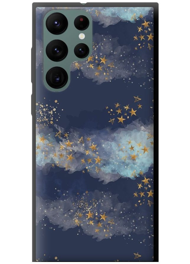 TPU чорний чохол 'Ніч золоті зірки' для Endorphone Samsung Galaxy S22 Ultra (276312622)