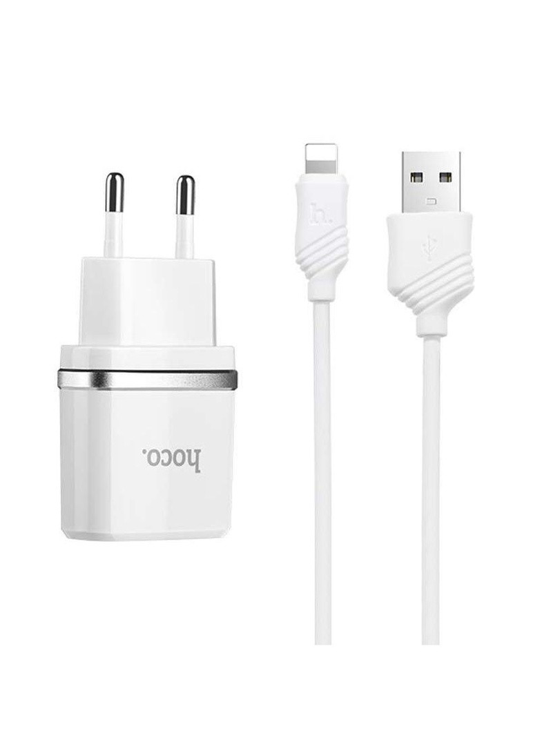 СЗУ C12 Charger + Cable Lightning 2.4A 2USB Hoco (258782282)
