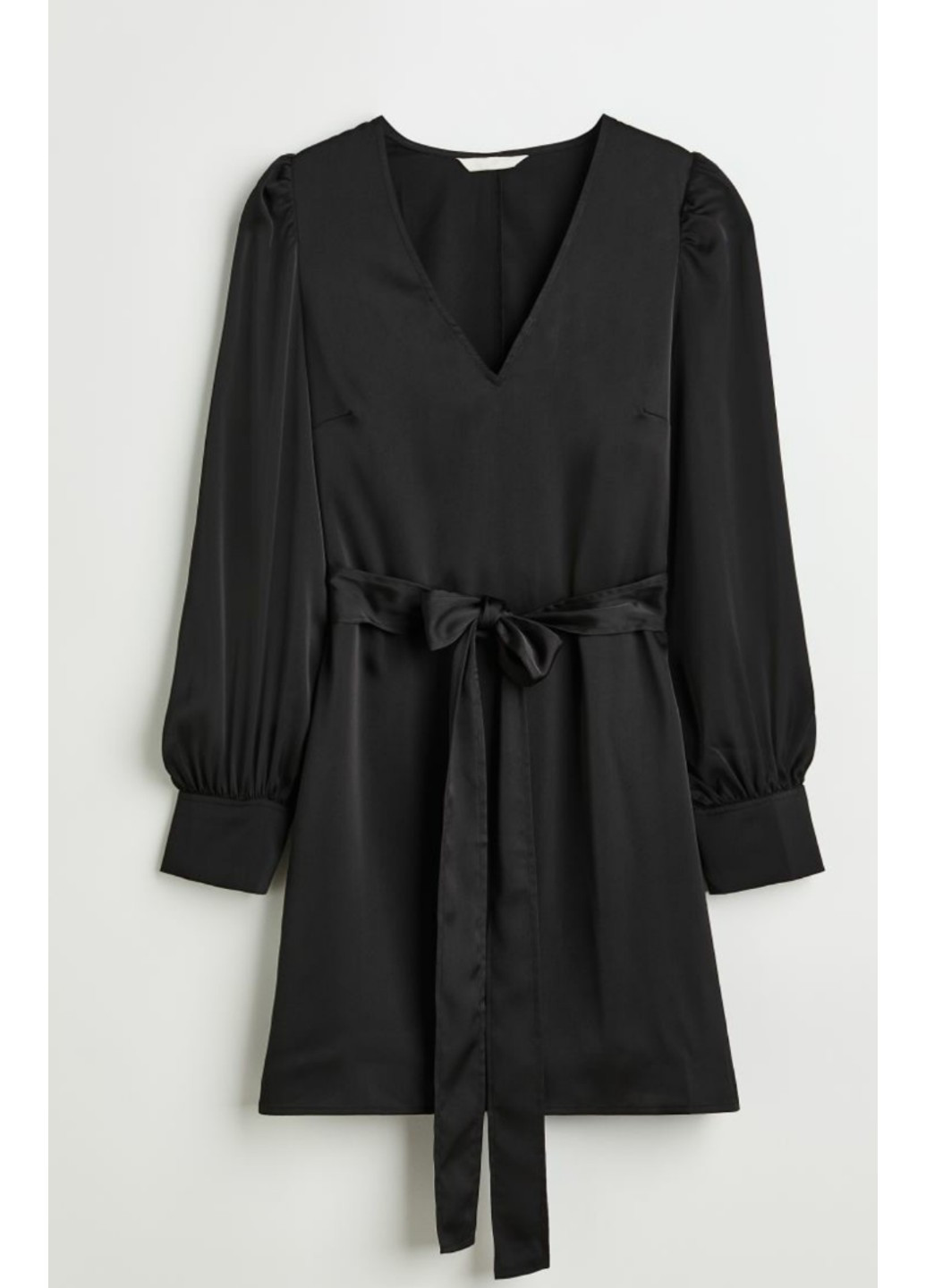 Черное коктейльное женское атласное платье под пояс н&м (10291) 34 черное H&M