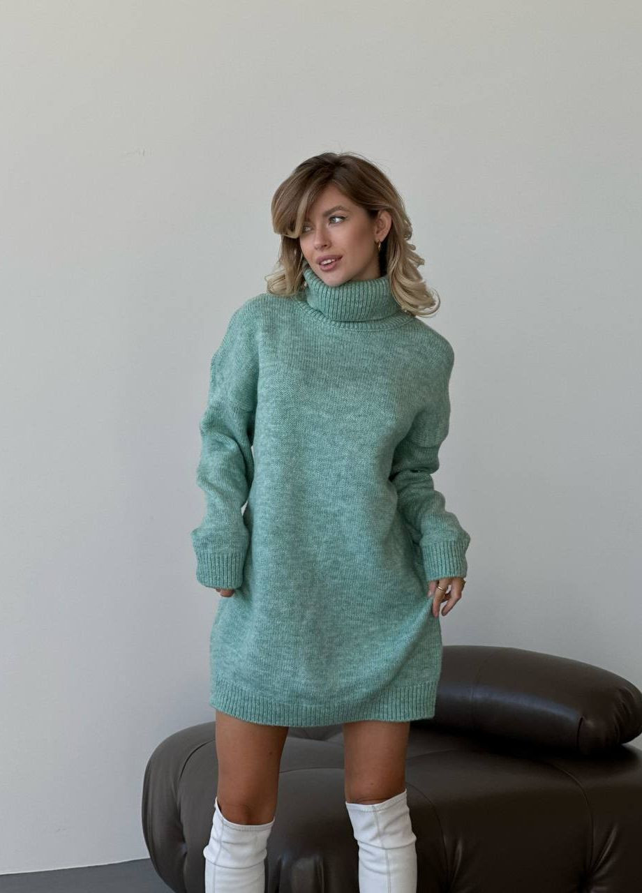 Мятный демисезонный свитер-туника Garna