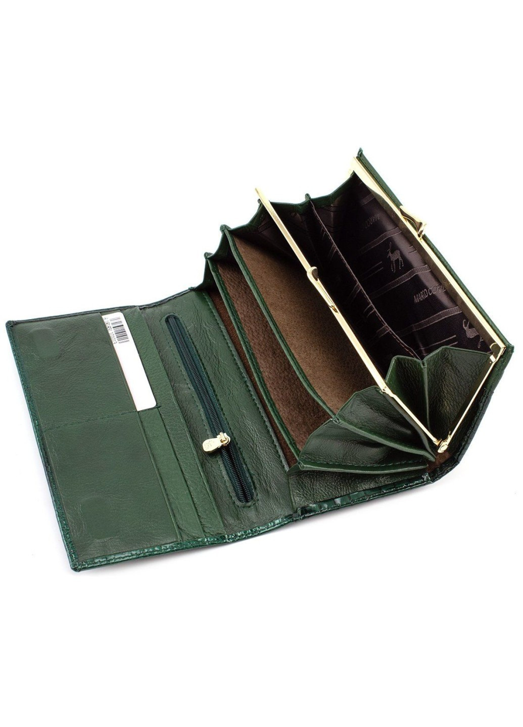Стильный кошелек с лаковой тисненной кожей MC-403-1010-7 (JZ6577) зелёный Marco Coverna (259752563)