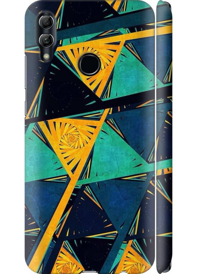 3D пластиковый матовый чехол 'Арт, абстракция, желтый, синий' для Endorphone Huawei Honor 10 Lite (276395336)