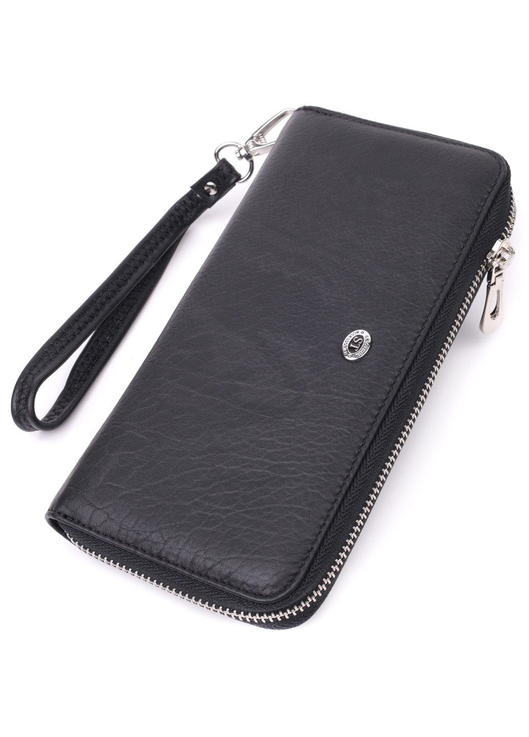 Кошелек-клатч универсальный на одно отделение из натуральной кожи 22562 Черный st leather (278001050)