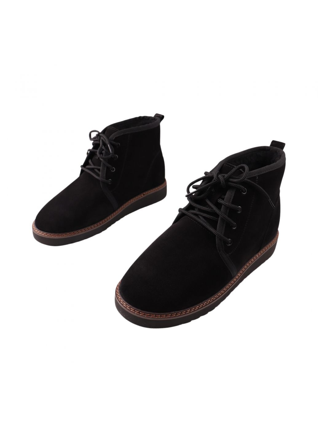Черные ботинки мужские черные натуральная замша Vadrus