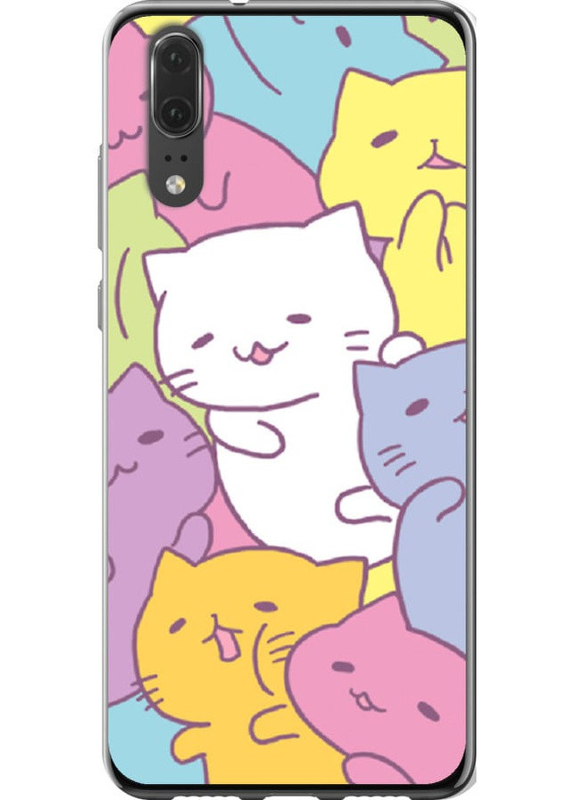 Силіконовий протиударний с посиленими кутами чохол 'Кошенята ' для Endorphone Huawei P20 (258484212)