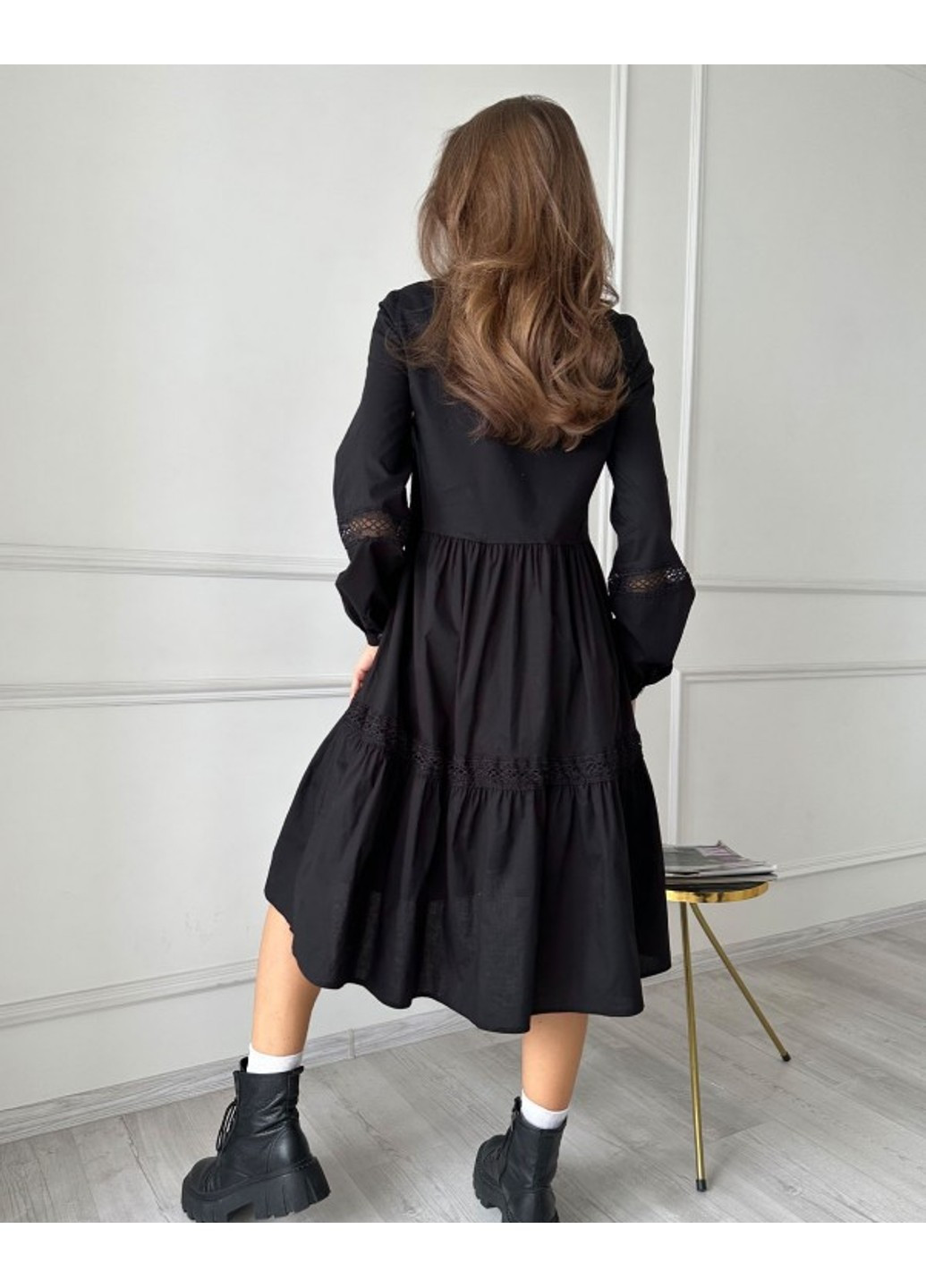 Черное повседневный платье sa-455 черный ISSA PLUS