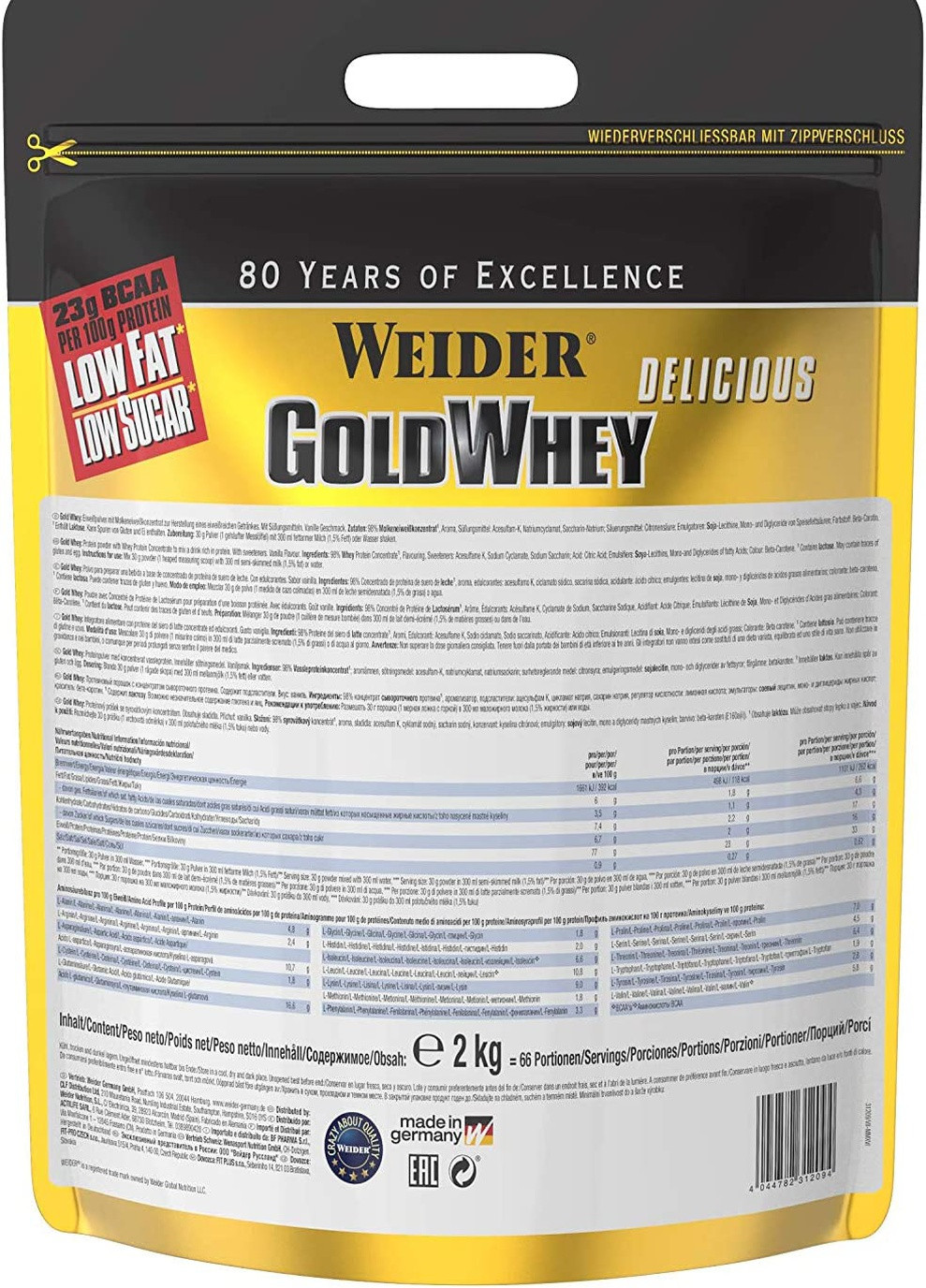 Протеїн Gold Whey 2000g (Vanilla Fresh) Weider (256946267)