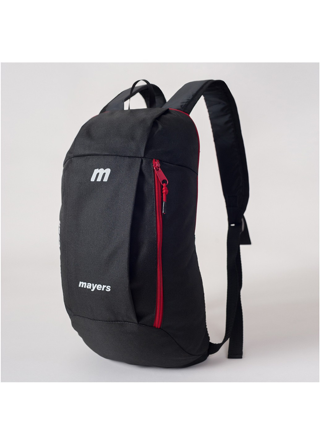 Детский городской рюкзак черного цвета с красной молнией Mayers 10 литров No Brand (258591379)