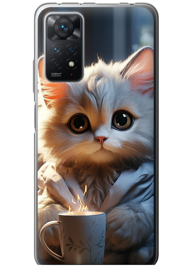 Силіконовий чохол 'Білий кіт' для Endorphone xiaomi redmi note 11 pro (265399322)