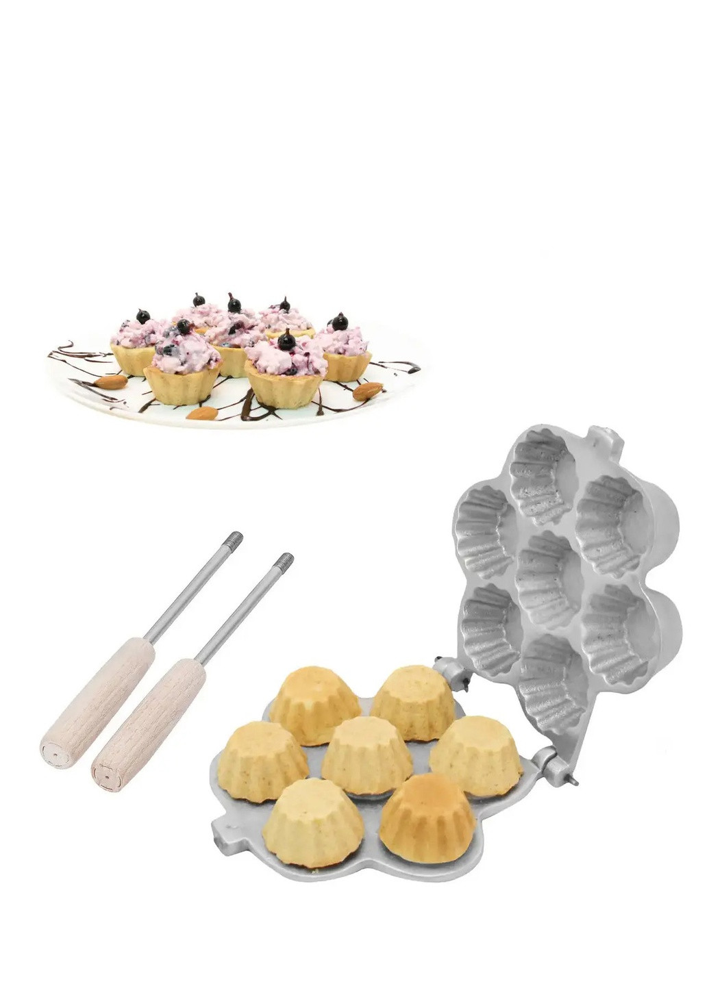 Форма для випічки кексів, кошиків і тарталеток (7 кошиків) зі знімними ручками RS (259017801)