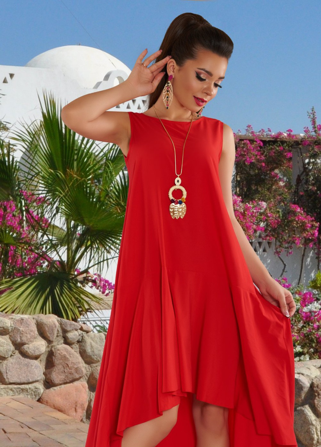 Червона сукнi норма довгий сарафан (4388)17054-530 Lemanta