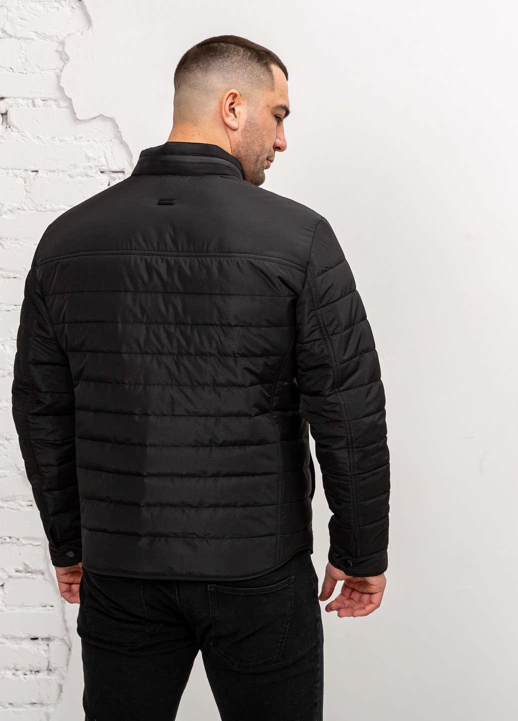 Чорна демісезонна чоловіча демісезонна куртка великого розміру бренд vavalon SK