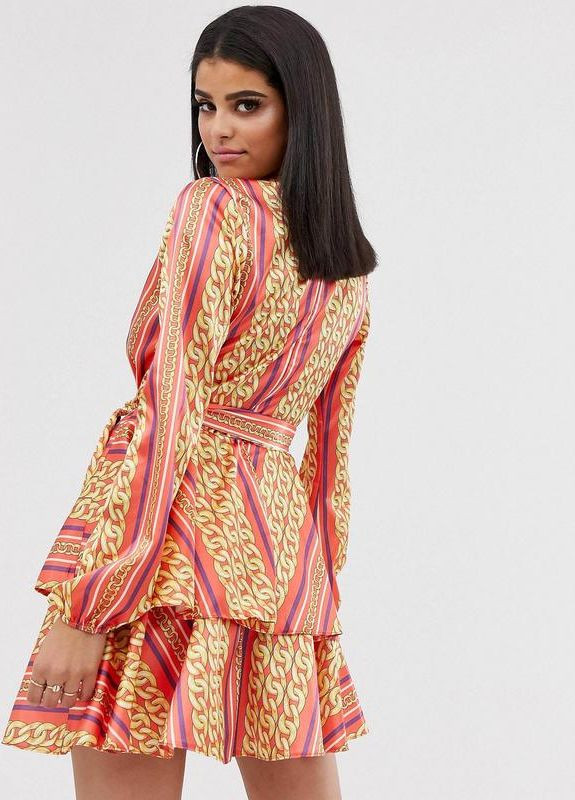 Оранжевое платья мини No Brand