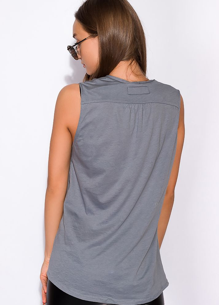 Серая летняя блуза женская без рукавов (серый) Time of Style