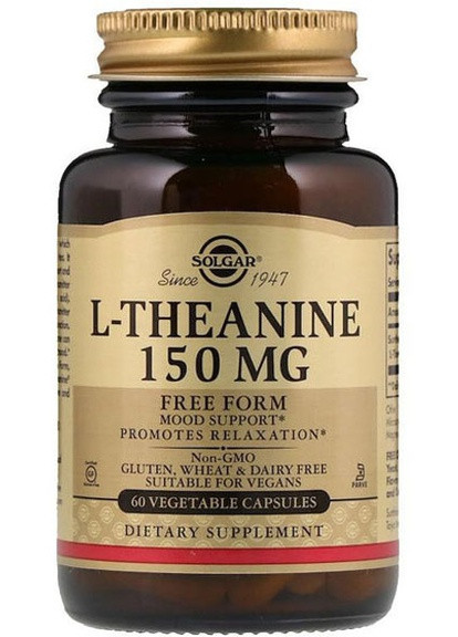 L-Theanine Free Form 150 mg 60 Veg Caps Solgar (256721517)