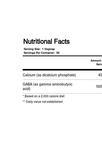 GABA 500 mg 50 Veg Caps Solgar (256721532)