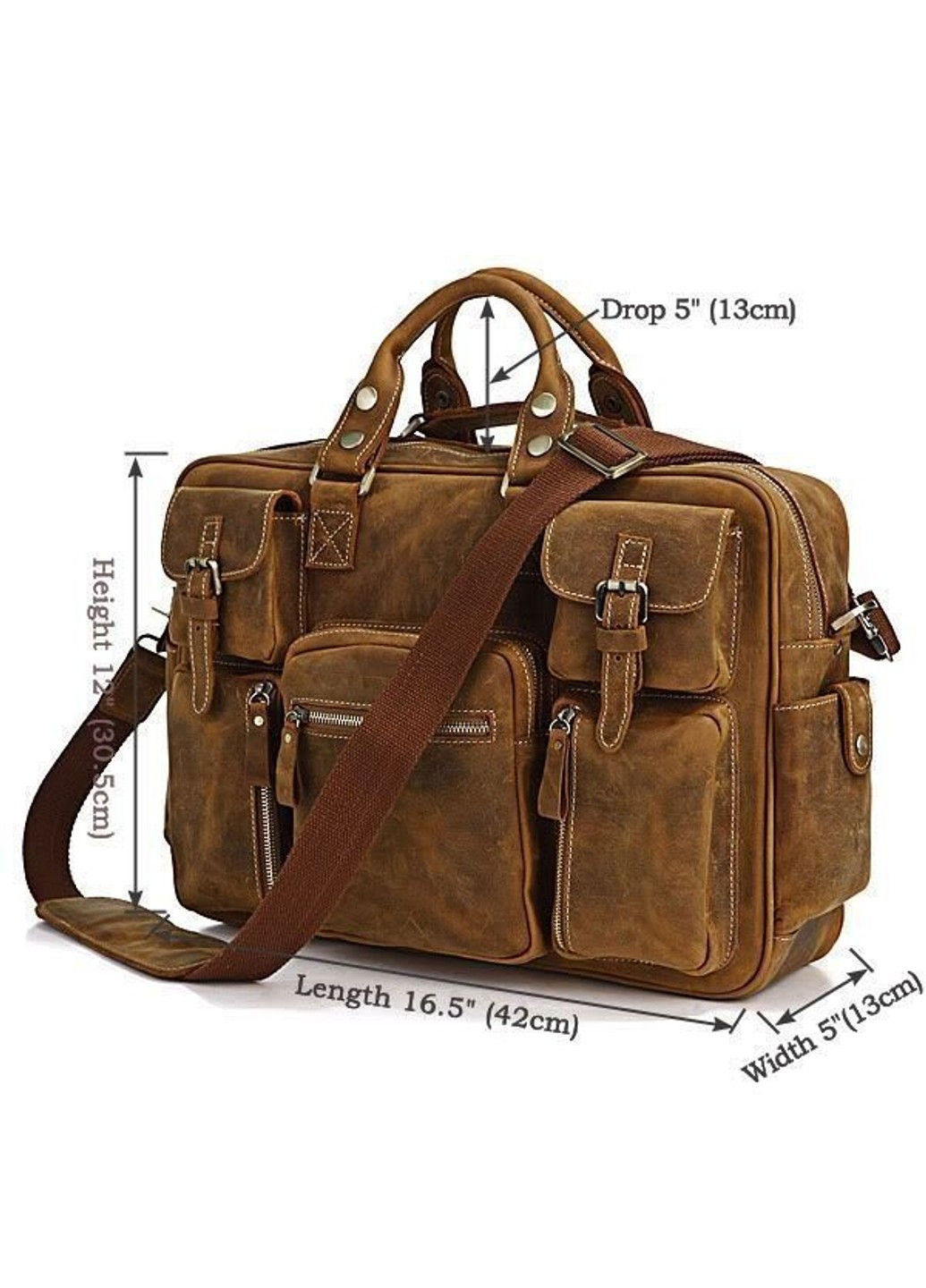 Чоловіча шкіряна сумка 14051 Коричневий Vintage (262975774)
