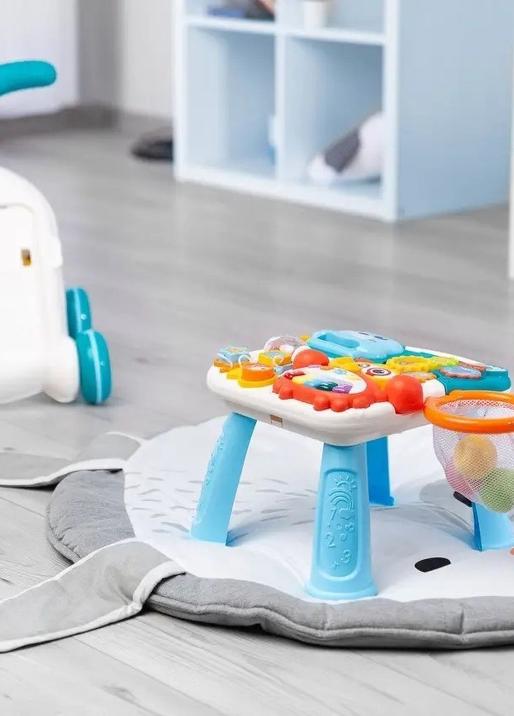 Ходунки-каталка игровой развивающий столик голубой арт. 7023-01 No Brand (260451909)