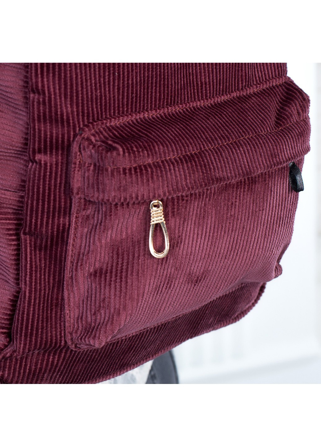 Жіночий вельветовий рюкзак бордового кольору середнього розміру повсякденний No Brand (258591265)