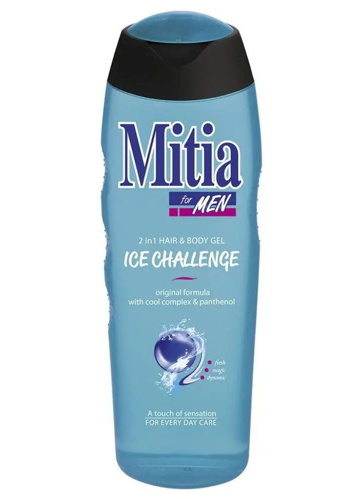 Гель для душа и шампунь для мужчин 2в1 Ice Challeng Ледяной вызов 400 мл Mitia (267498924)