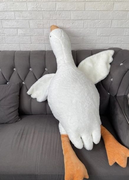 М'яка Іграшка подушка Гусь-Обнімусь 130 см білий Black (262674608)