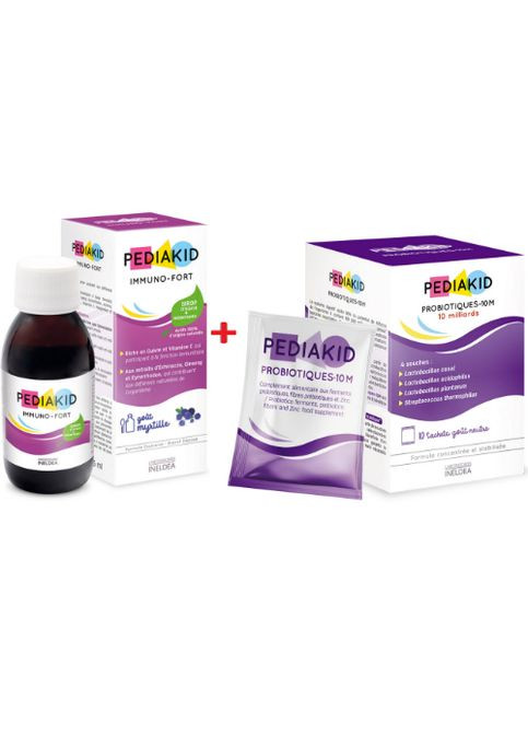 Комплекс "Часто хворіє " Immuno Fort 125 ml Blueberry + Probiotiques-10M 10 sachets Pediakid (264295690)