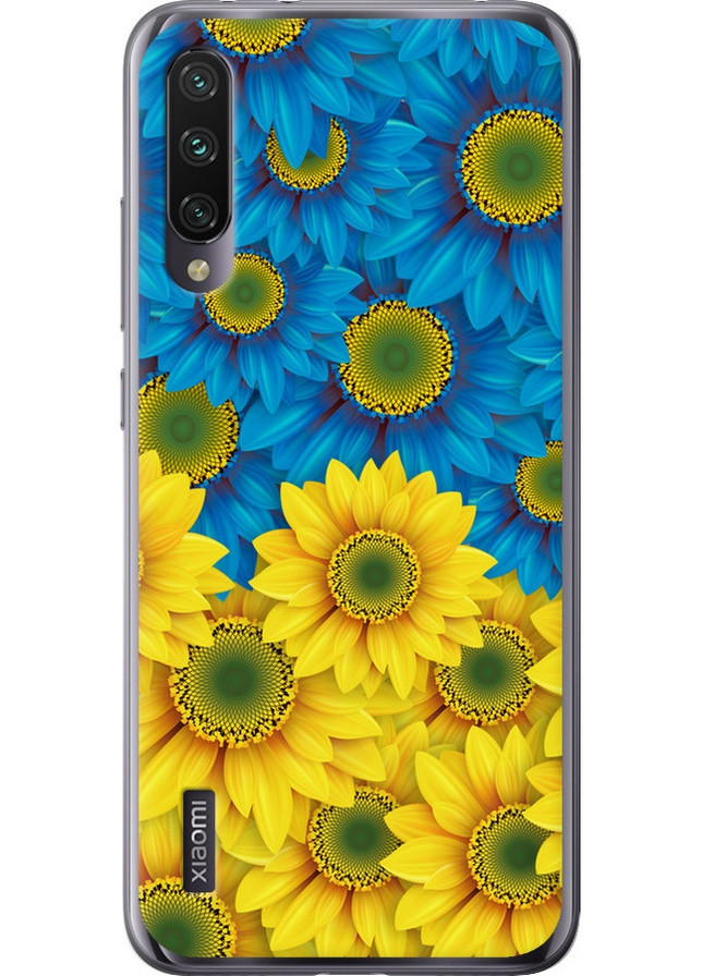 Силиконовый чехол 'Жёлто-голубые цветы' для Endorphone Xiaomi Mi A3 (257834727)