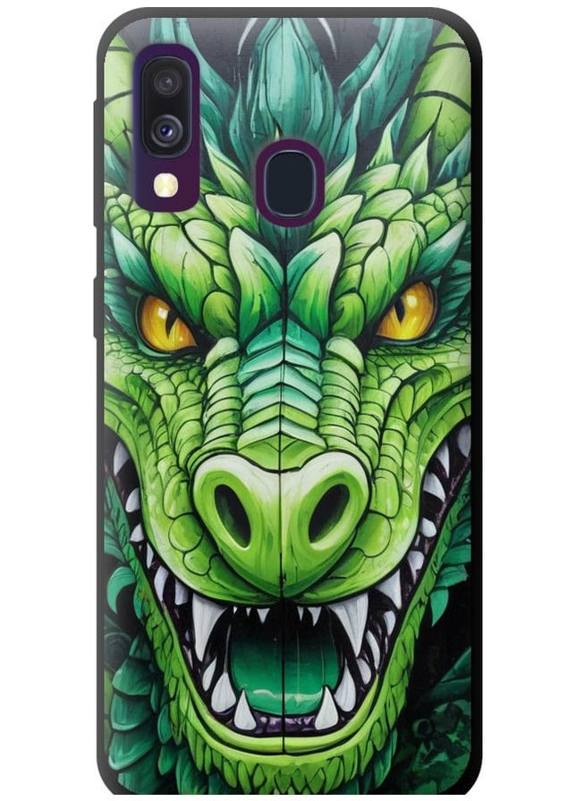 TPU черный чехол 'Зелёный дракон' для Endorphone Samsung Galaxy A40 2019 A405F (275459143)