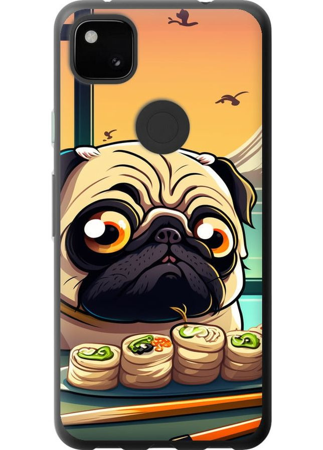 Силіконовий чохол 'Мопс і суші' для Endorphone Google Pixel 4A (276316759)
