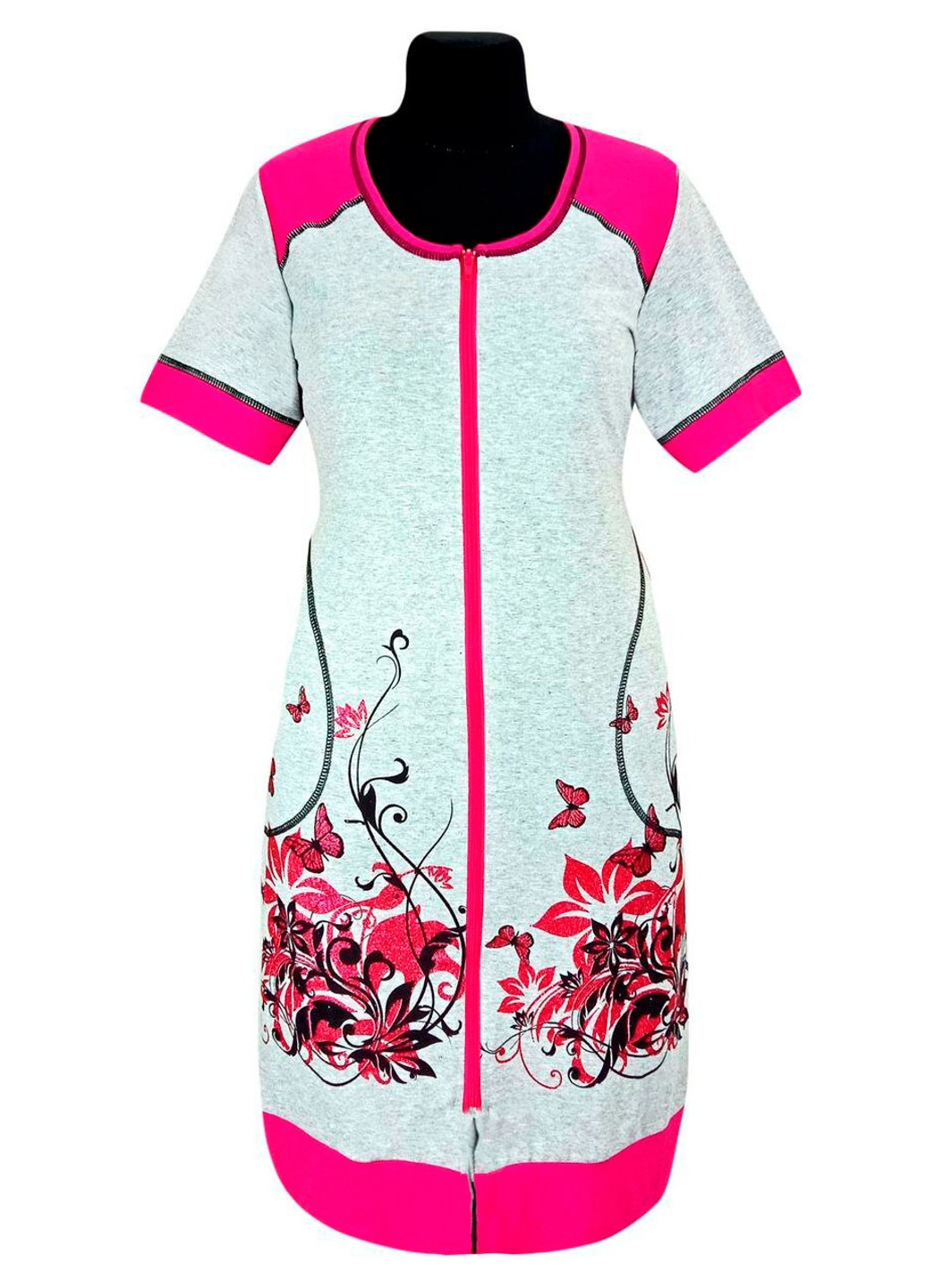 Халат амазонка с короткими рукавами Жемчужина стилей 129 (259635344)