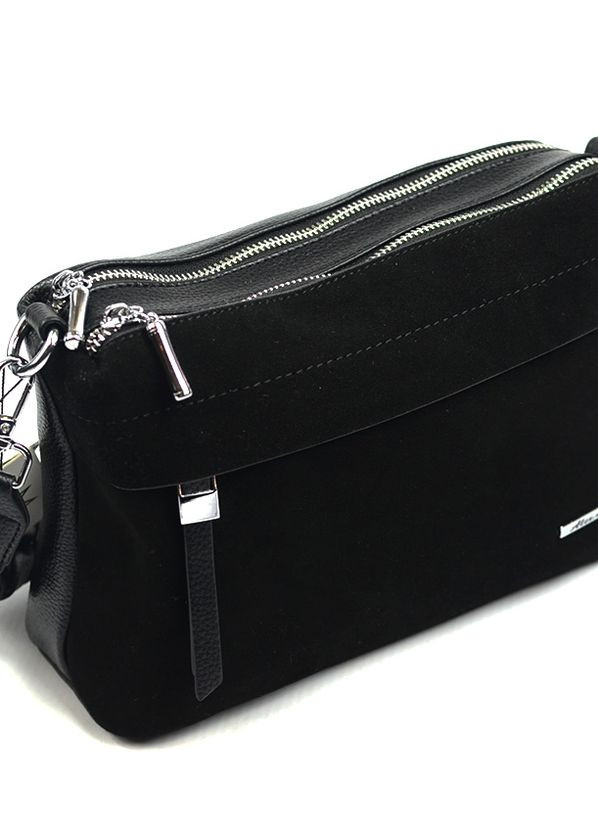 Маленькая черная молодежная замшевая сумка клатч на плечо No Brand (275335129)