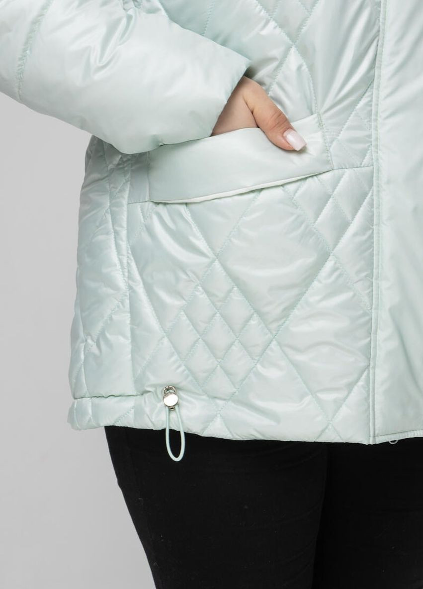 Мятная демисезонная женская куртка большого размера DIMODA Жіноча куртка від українського виробника великого розміру