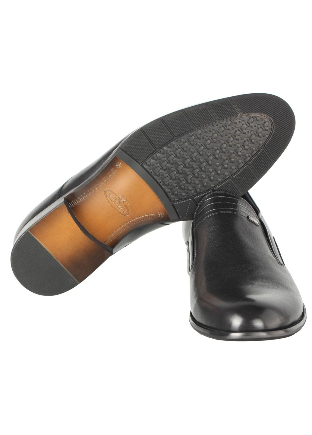 Черные мужские классические туфли 196464 Brooman без шнурков