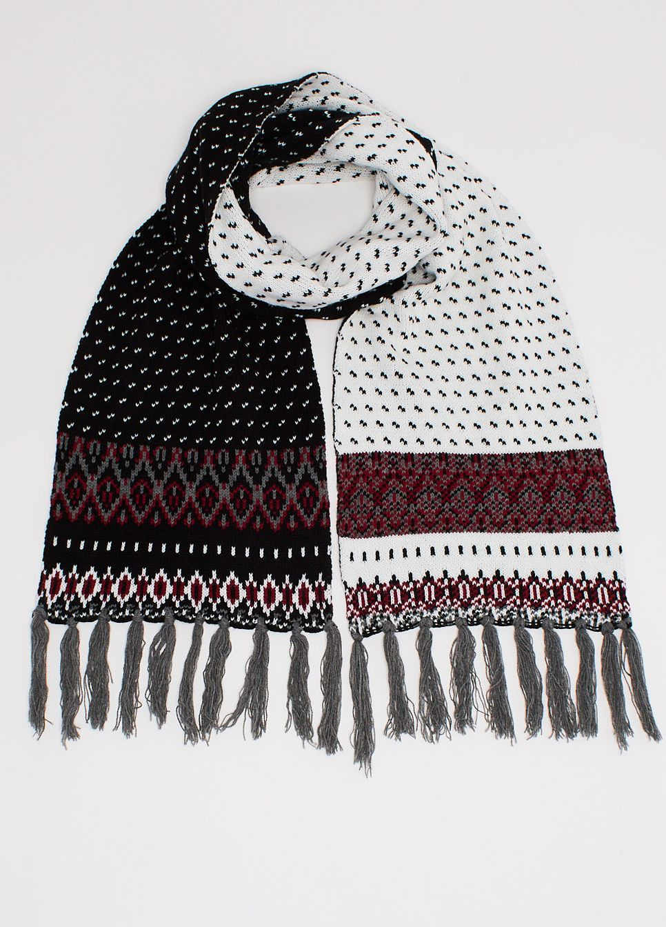 Шарф,черный-белый в узоры, C&A (266344833)