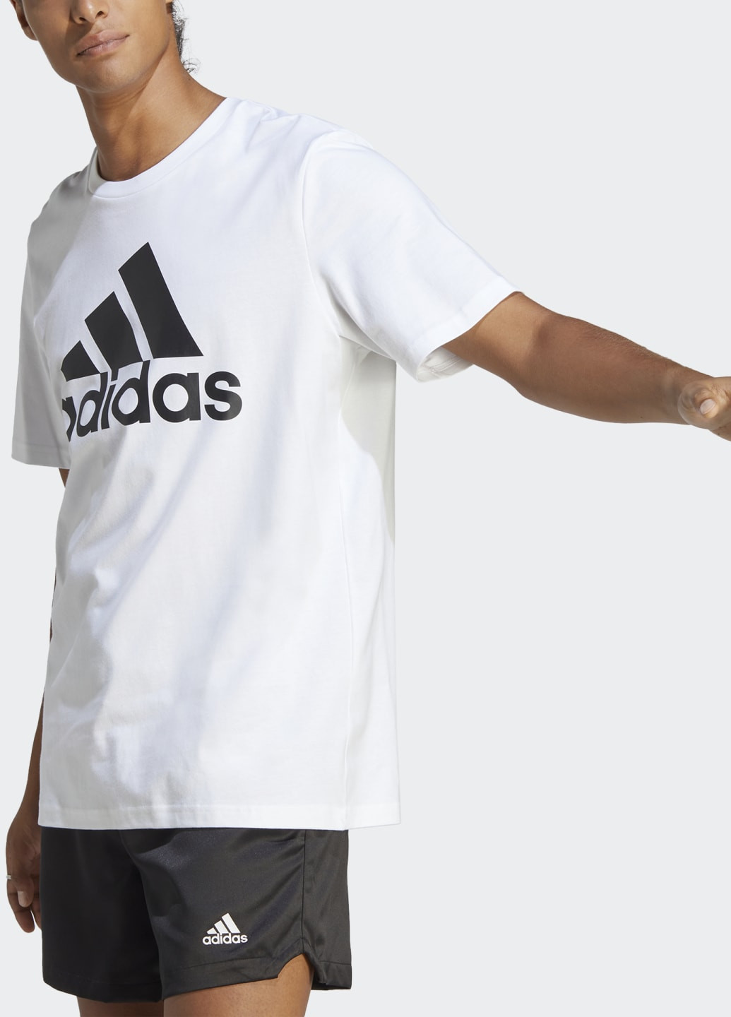 Белая футболка essentials single jersey big logo adidas