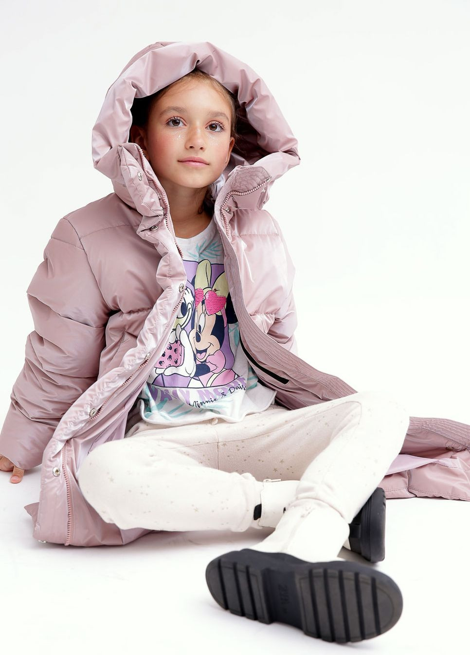 Світло-рожева зимня пухова куртка для дівчаток від 6 до 17 років X-Woyz