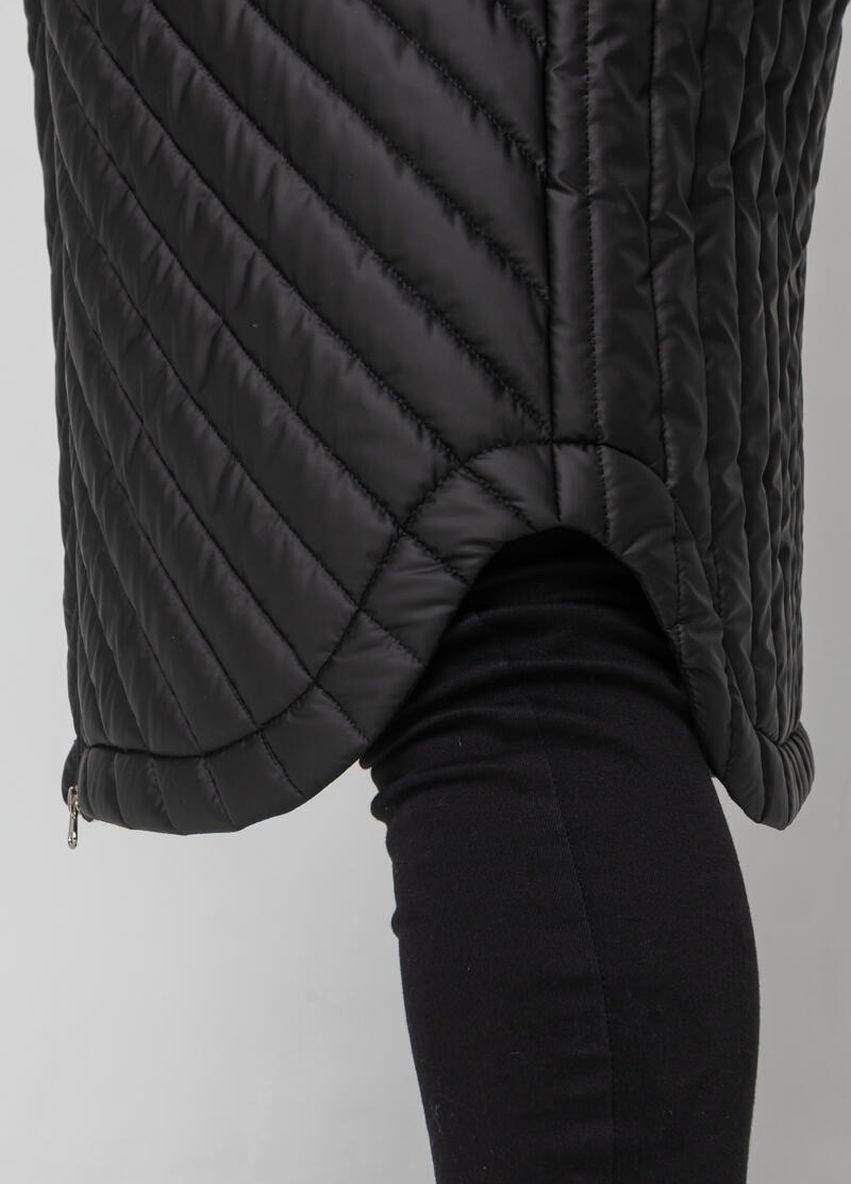 Черный демисезонный Демисезонное пальто с капюшоном большого размера DIMODA