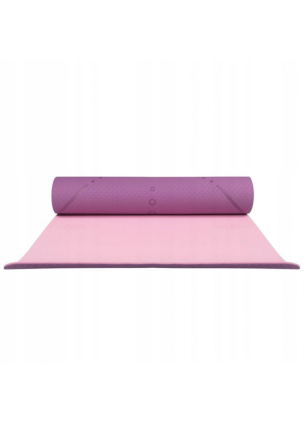 Коврик (мат) для йоги и фитнеса TPE 6 мм YG0015 Purple/Pink Springos (270091022)