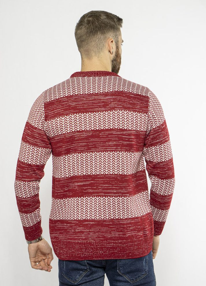 Прозорий зимовий стильний чоловічий светр (червоний/сталевий) Time of Style