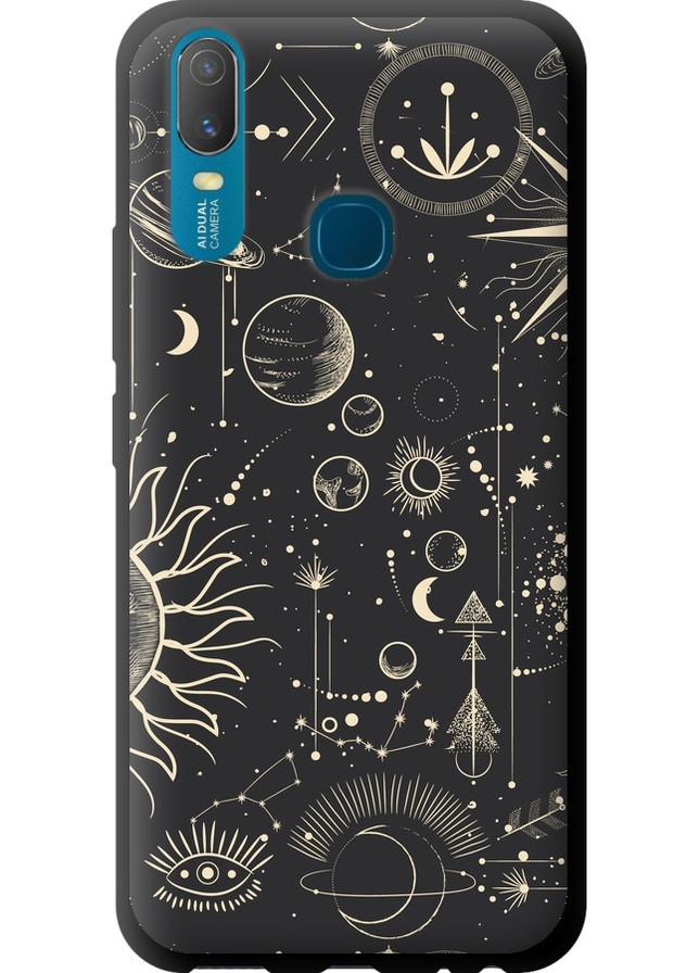 TPU черный чехол 'Фаза луны' для Endorphone Vivo Y11 (258088369)