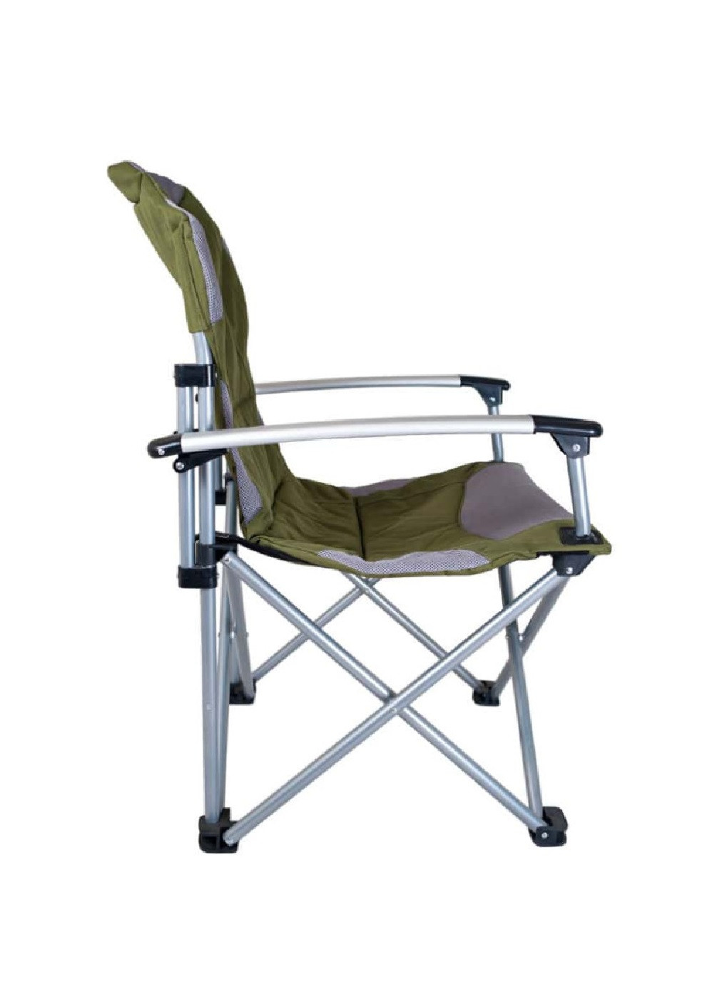 Раскладное кресло стул с подлокотниками для отдыха пикника кемпинга рыбалки 105х63х67 см (475291-Prob) Зеленый с серым Unbranded (265391194)