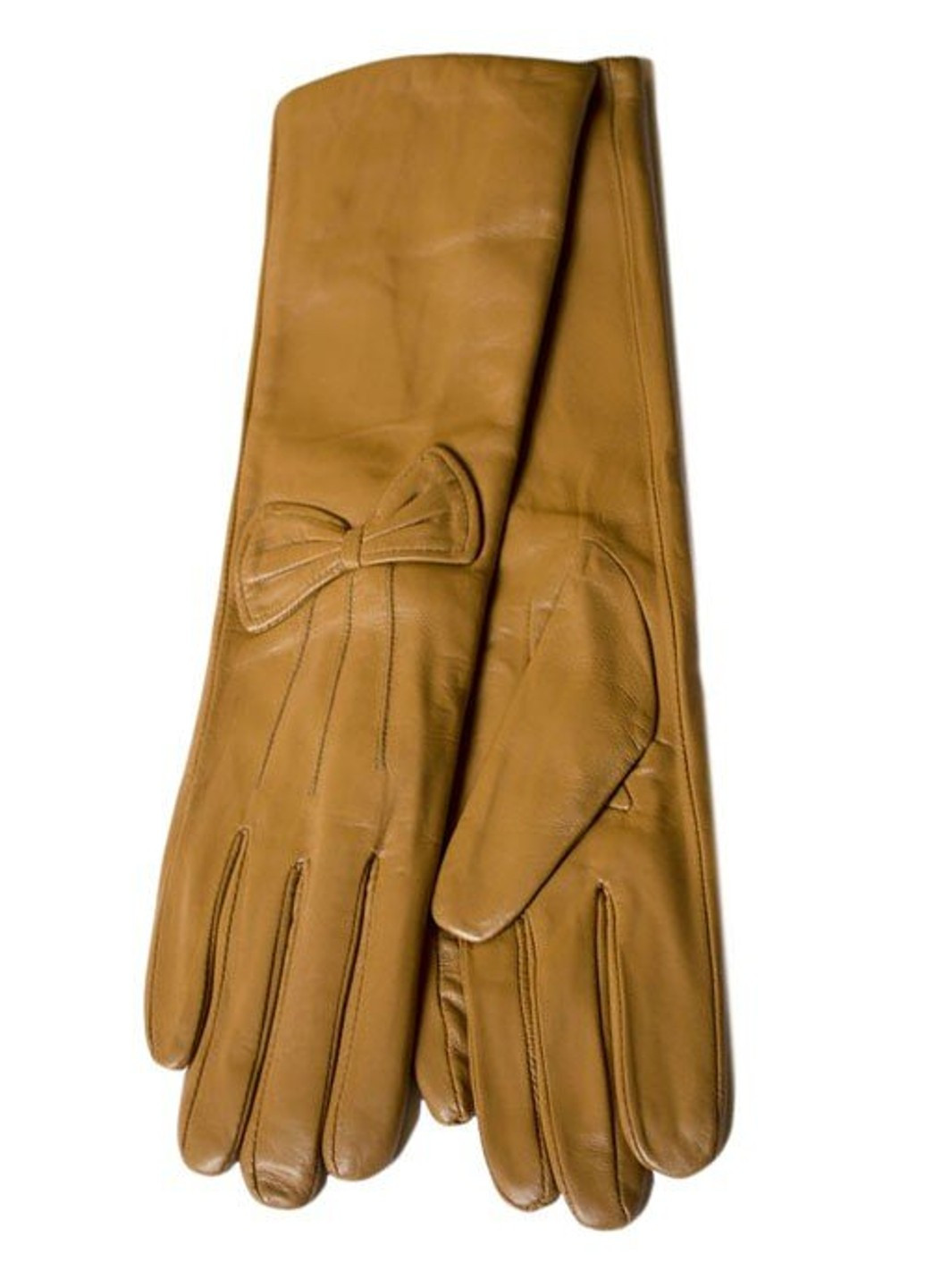 Жіночі світло-коричневі шкіряні довгі рукавички Shust Gloves (266142994)