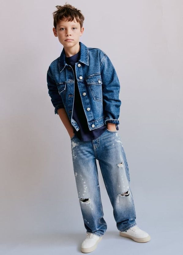 Синие демисезонные джинсы для мальчика 9341 128 см синий 70696 Zara
